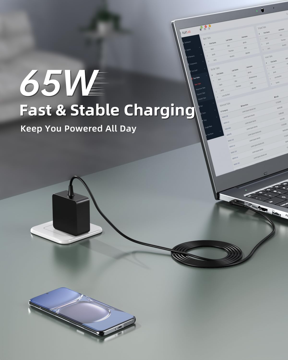 Superer adapter in use on a Lenovo laptop demonstrating steady power delivery