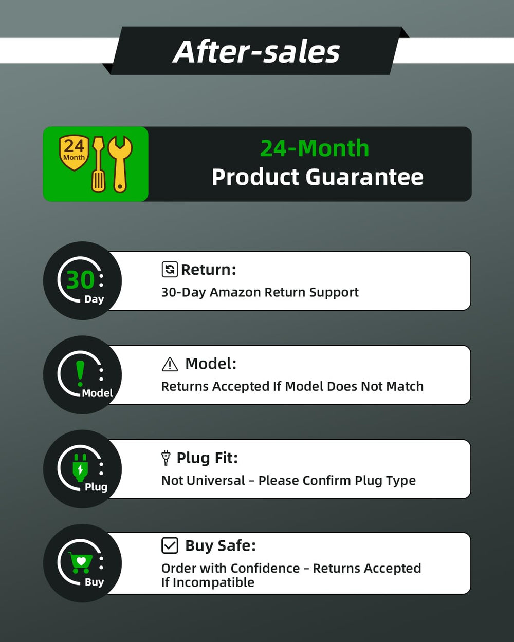 Superer packaging and warranty card highlighting included two-year coverage