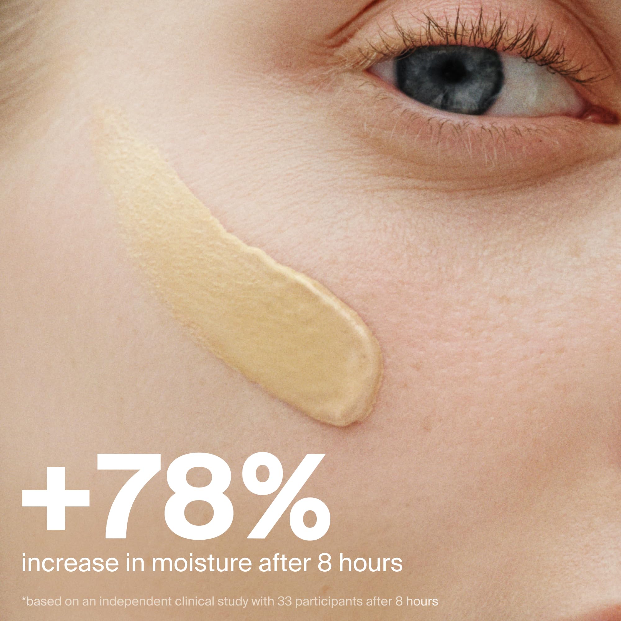 Supergoop! applied under foundation showing primer effect and improved hold
