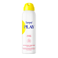 Supergoop! front packaging showing SPF 50 and sunny citrus scent for protection