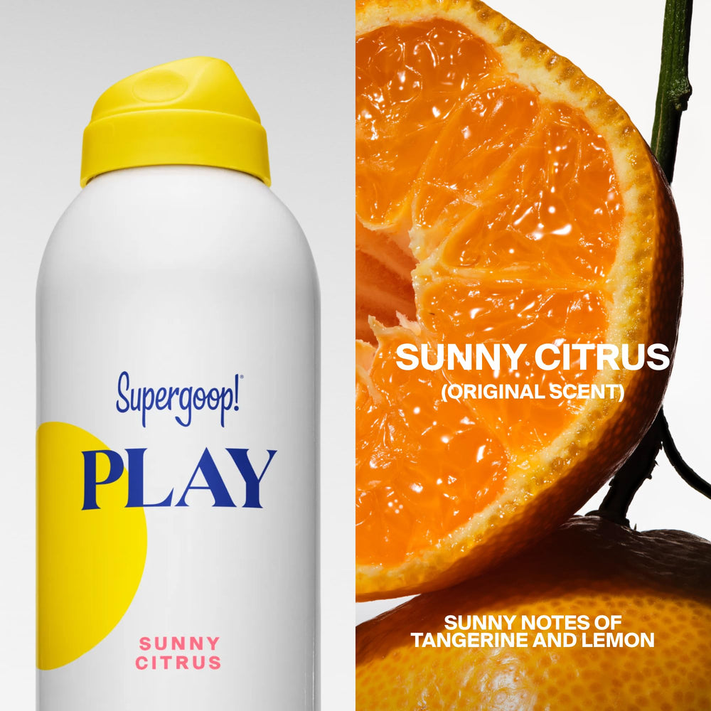 Supergoop! bottle in hand showing 3 fl oz scale and travel-friendly size