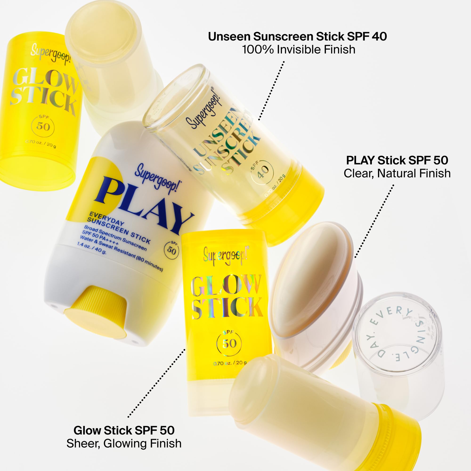 Supergoop! ingredients label close-up showing sunflower oil and vitamin E benefits