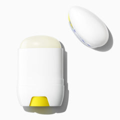 Supergoop! close-up of smooth stick texture for easy glide and even coverage