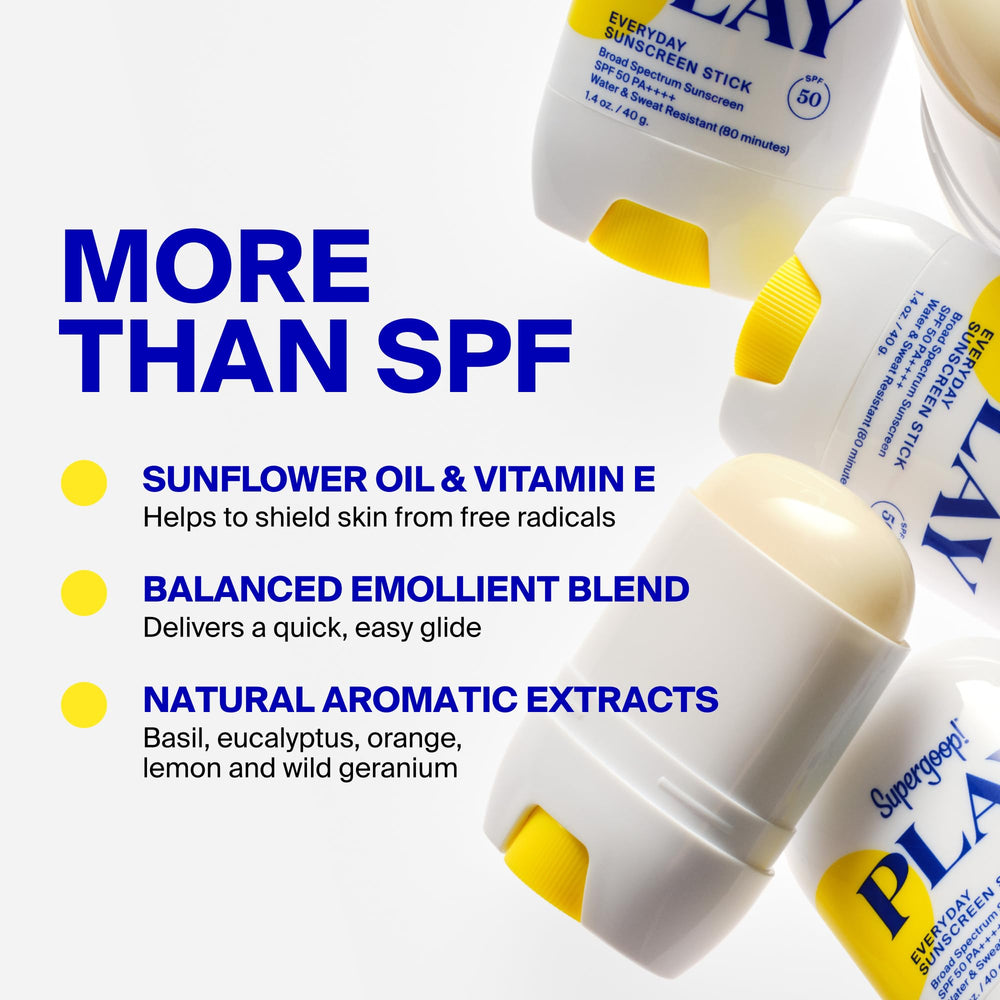 Supergoop! stick inside a tote bag highlighting travel-friendly protection