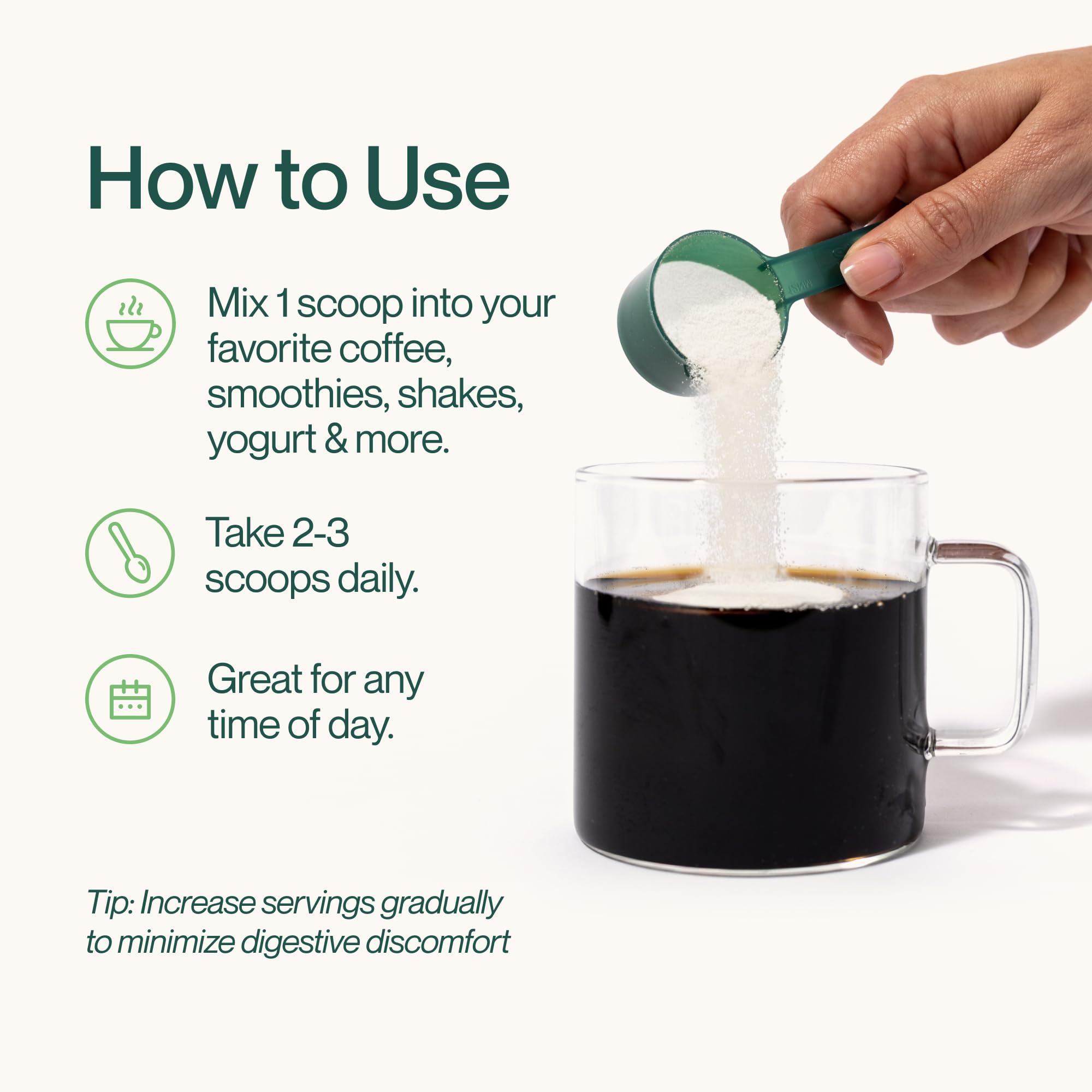 Supergut single-serving scoop beside travel bottle, portable fiber support on-the-go
