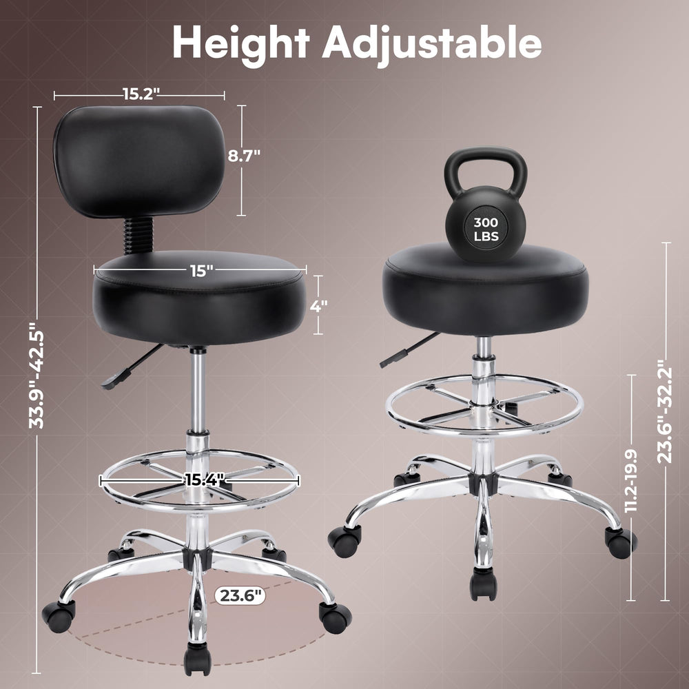 SUPERJARE drafting chair removable backrest close-up for customizable support