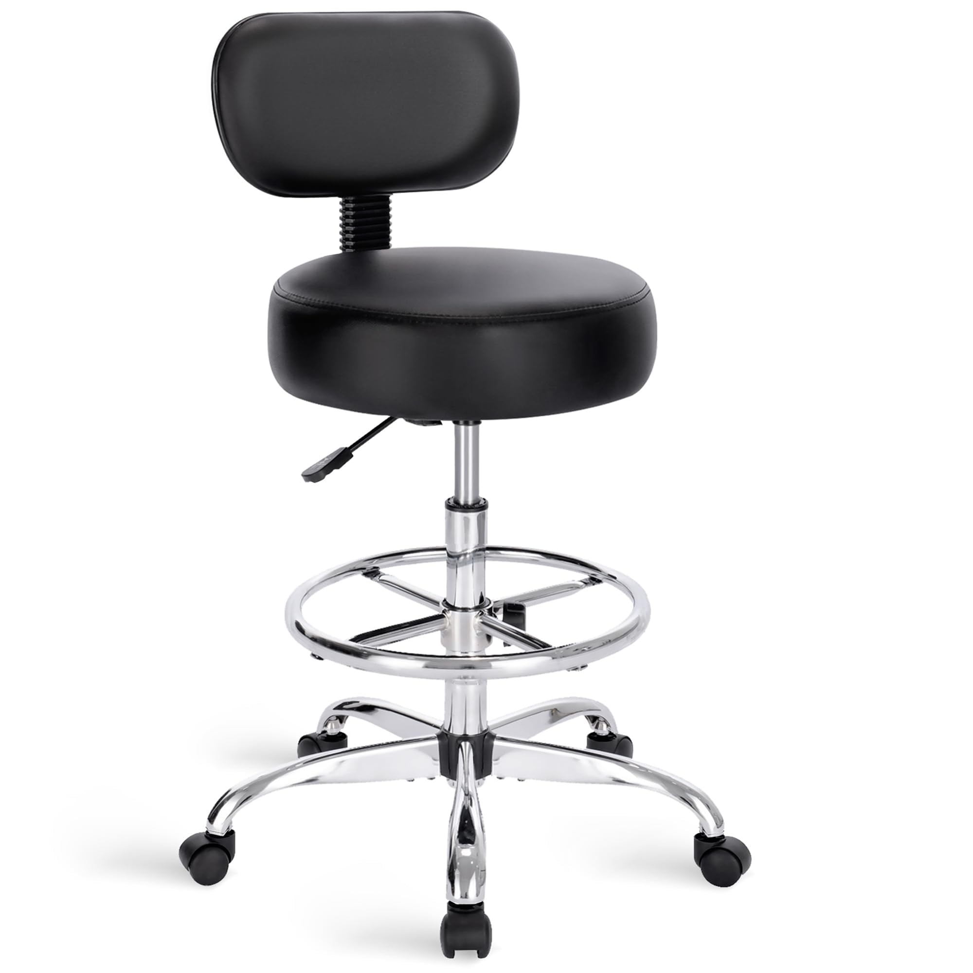 SUPERJARE drafting chair front view showing stable base and professional look