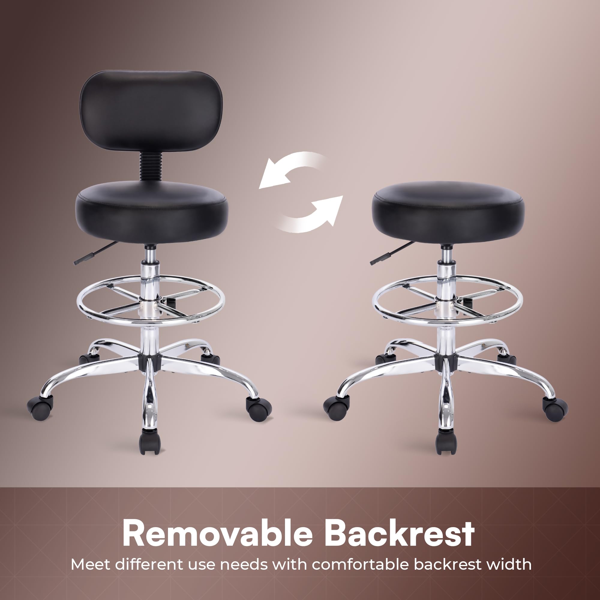 SUPERJARE drafting chair next to worktable demonstrating scale and range