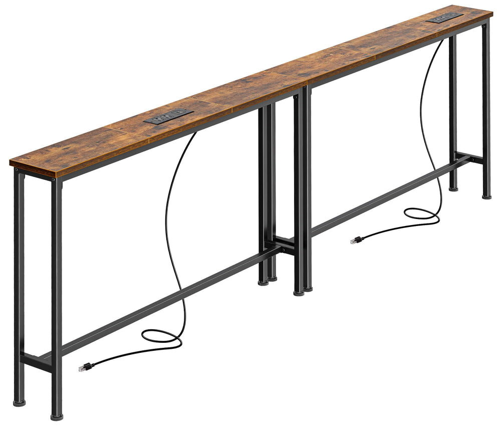 SUPERJARE front view behind sofa shows slim organization benefit