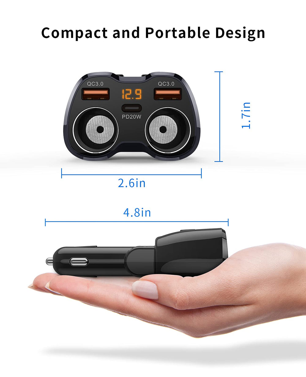 SUPERONE USB-C PD and dual QC USB ports for faster charging on the go
