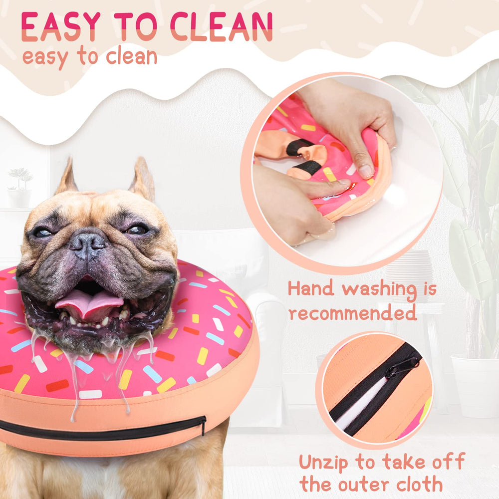 Supet donut collar on cat lying down provides soft support and calm