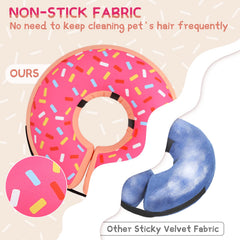 Supet donut collar on small dog side profile allows vision and mobility