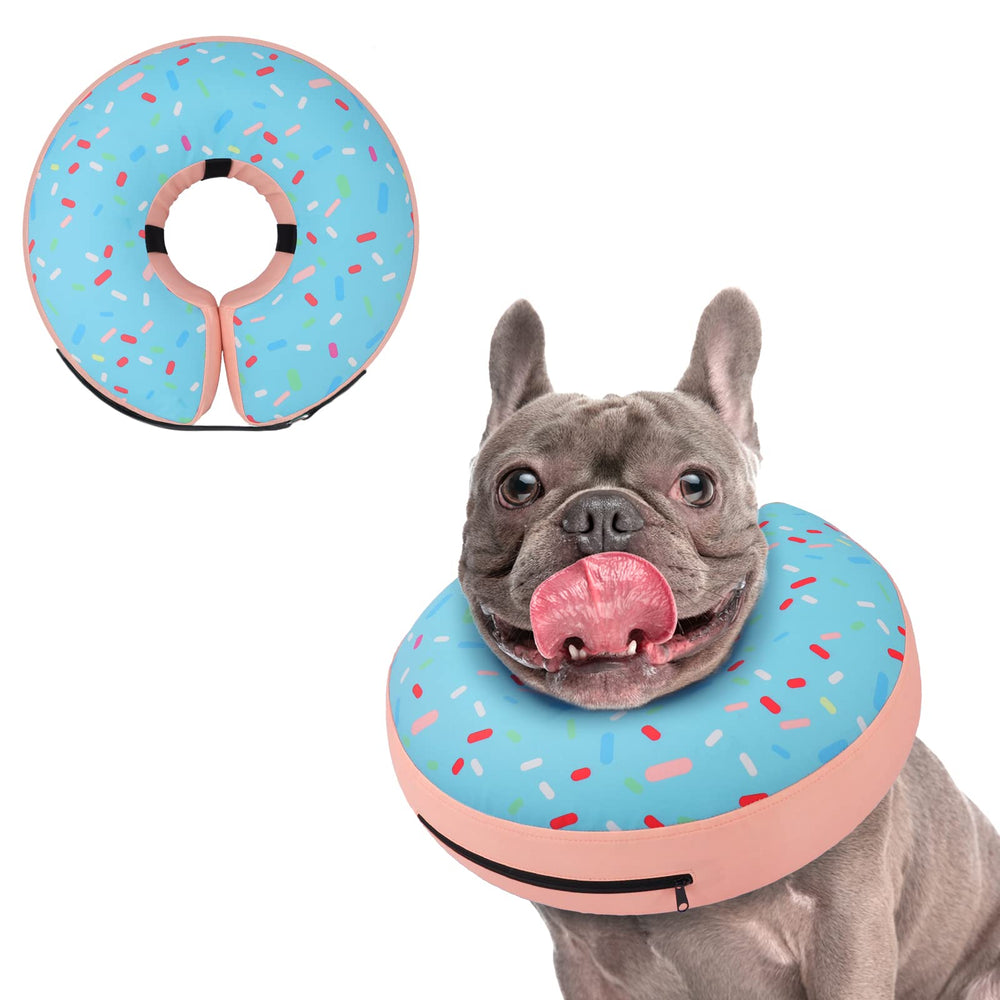 Supet front view of inflated donut collar showing protective coverage and comfort