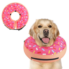 Supet front view of inflated donut collar showing protective coverage and comfort