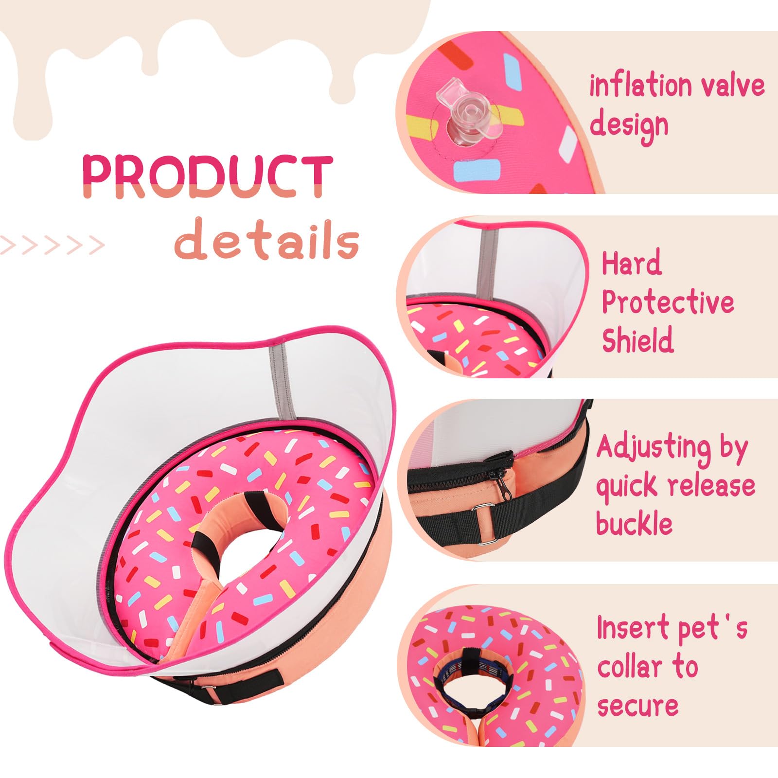 Supet collar beside measuring tape demonstrating size options and fit