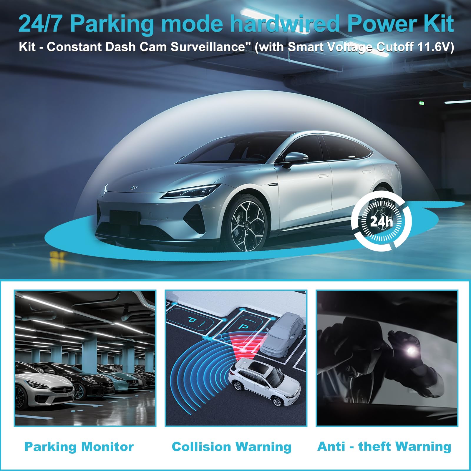 Suplogico USB-C output port delivering 5V/3A for reliable dash-cam power