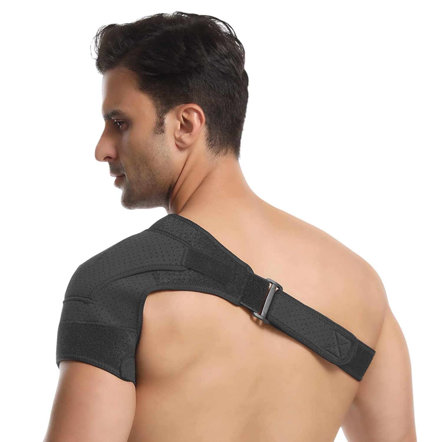 Suptrust brace beside ruler for scale showing one-size versatility benefit