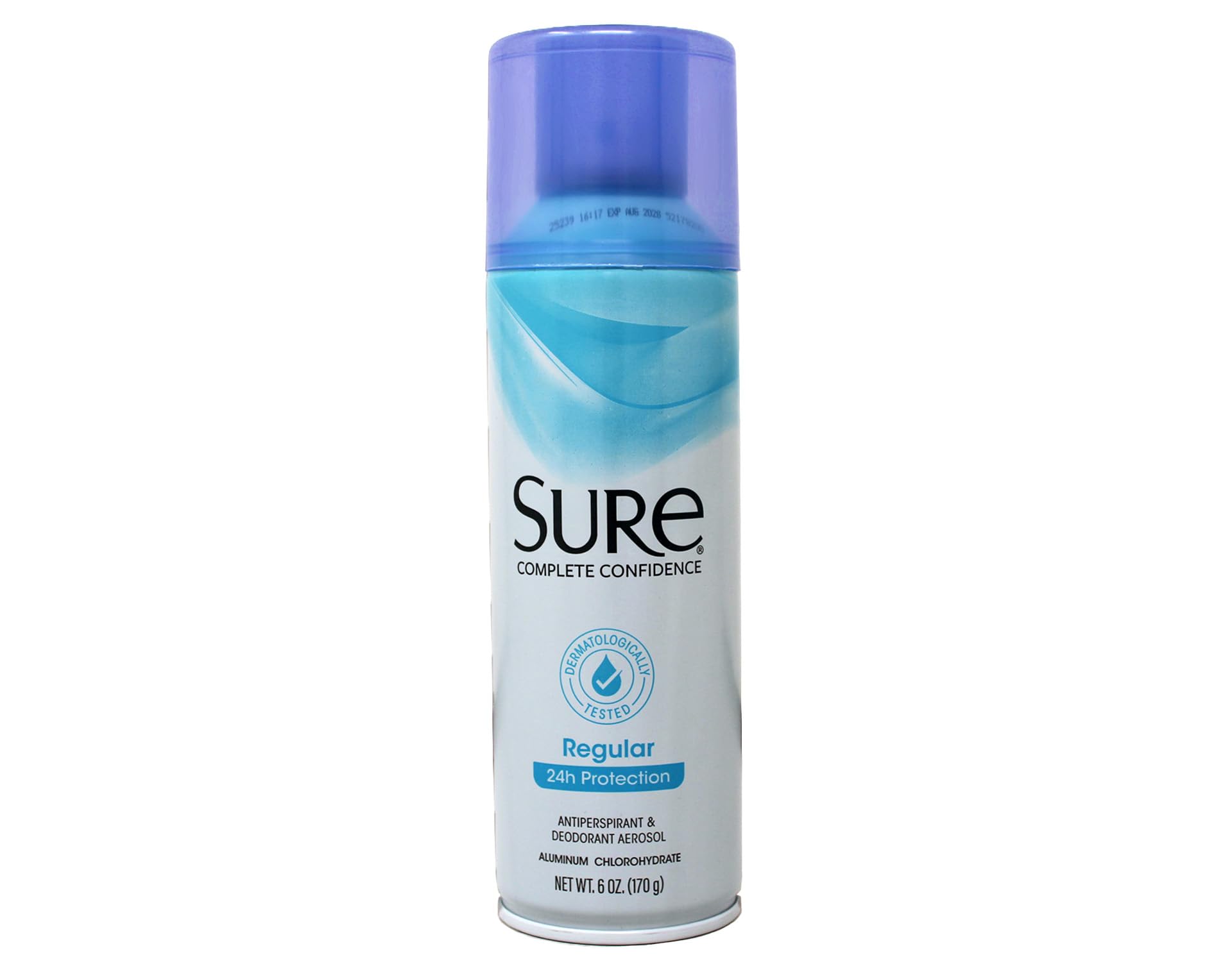 Sure side label close-up listing ingredients and usage benefits