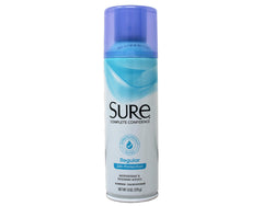 Sure side label close-up listing ingredients and usage benefits