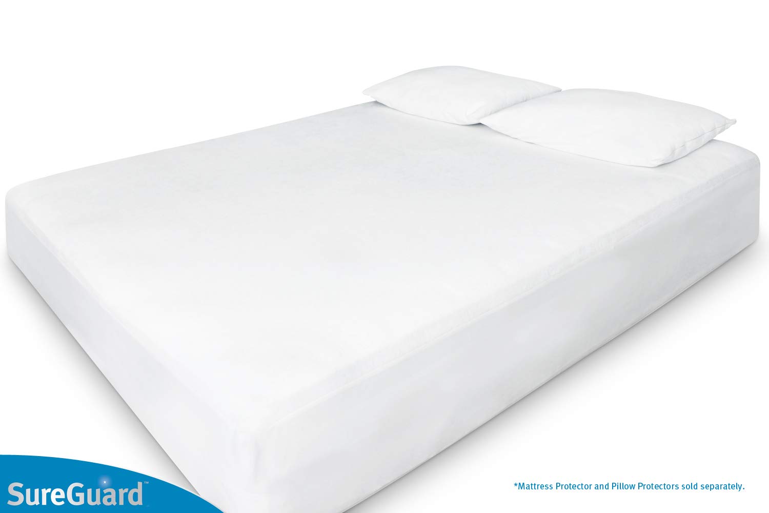 SureGuard mattress protector in a bedroom setting protecting mattress from spills