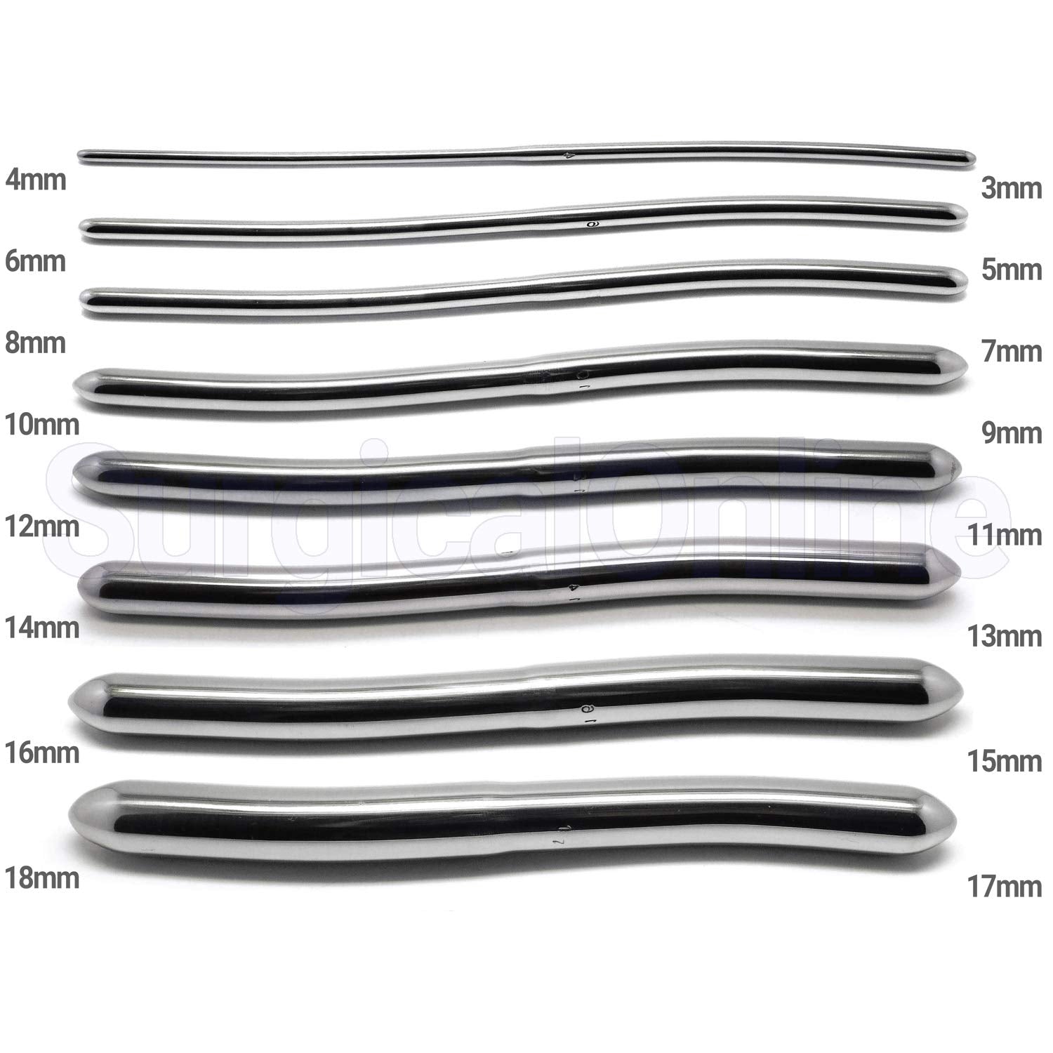 SURGICAL ONLINE Hegar set beside ruler showing 7.5-inch length for balanced control