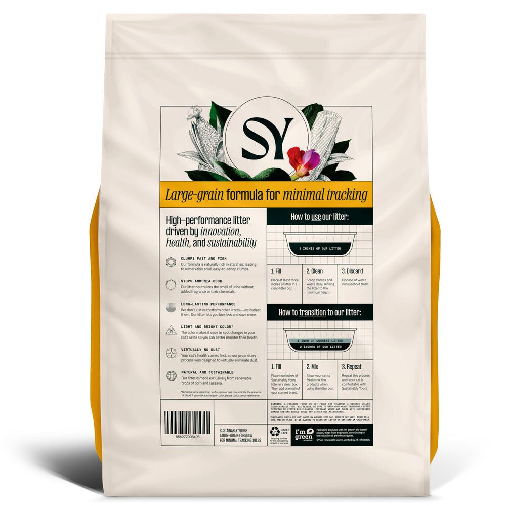 Sustainably Yours close-up of large-grain texture highlighting low tracking benefit