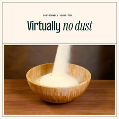 Sustainably Yours low-dust particles test view emphasizing cleaner air at home