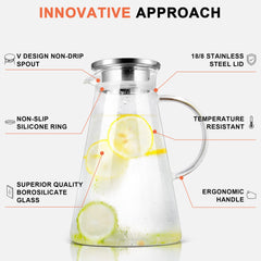 SUSTEAS pitcher pouring beverage with ergonomic handle for steady serving
