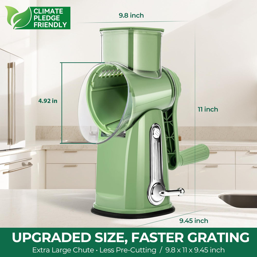 SUSTEAS suction base locked to countertop for stable, safer grating