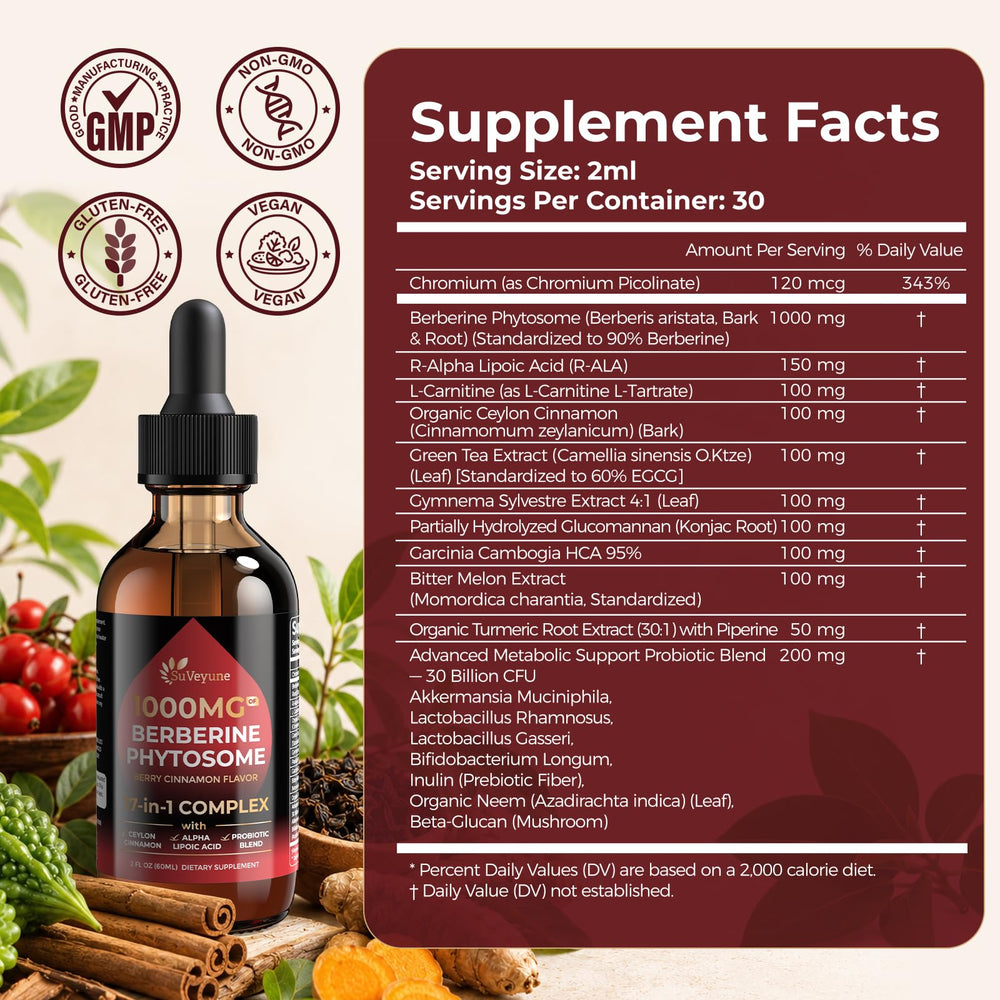 SuVeyune cinnamon sticks and berberine root highlighting botanical sourcing benefit
