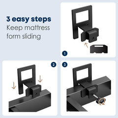 SUYAUU installed on metal bed frame corner increasing mattress stability