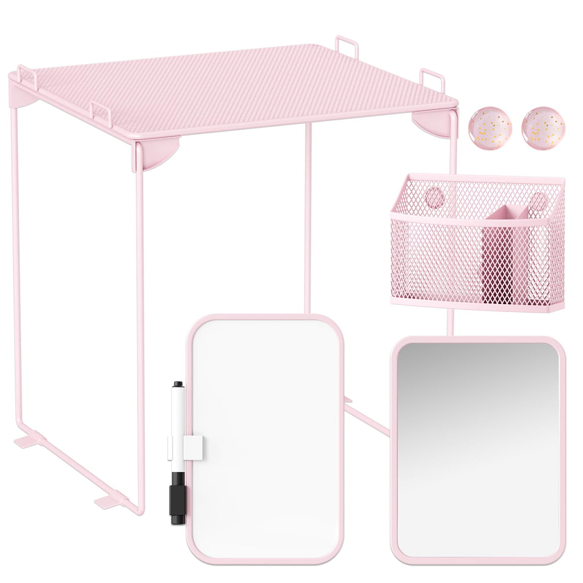 Svartur front view of full pink locker kit showing organized storage and visual appeal