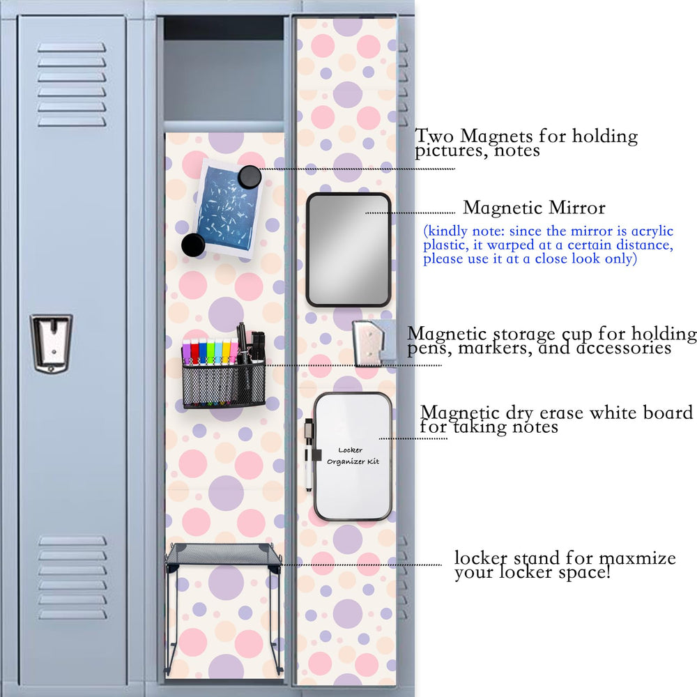 Svartur magnets securing notes to locker interior for visible reminders