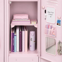 Svartur close-up of metal mesh shelf showing sturdy construction and space-saving benefit