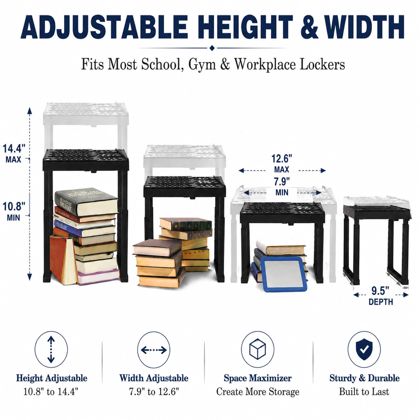 Svartur close side magnet detail securing shelf to metal locker wall