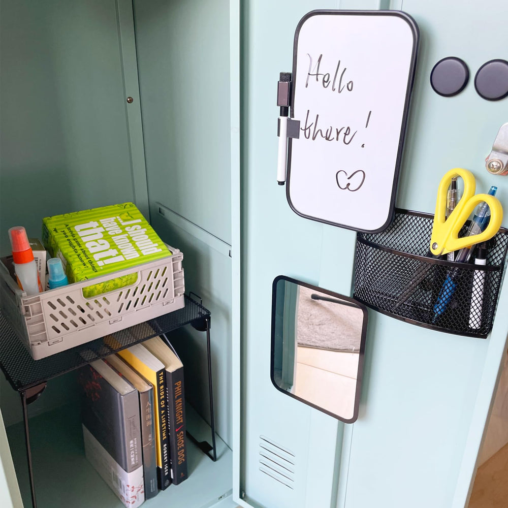 Svartur whiteboard with marker showing reminders and improved locker planning