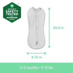 Stretch of SwaddleMe fabric showing cotton-spandex blend for comfortable compression