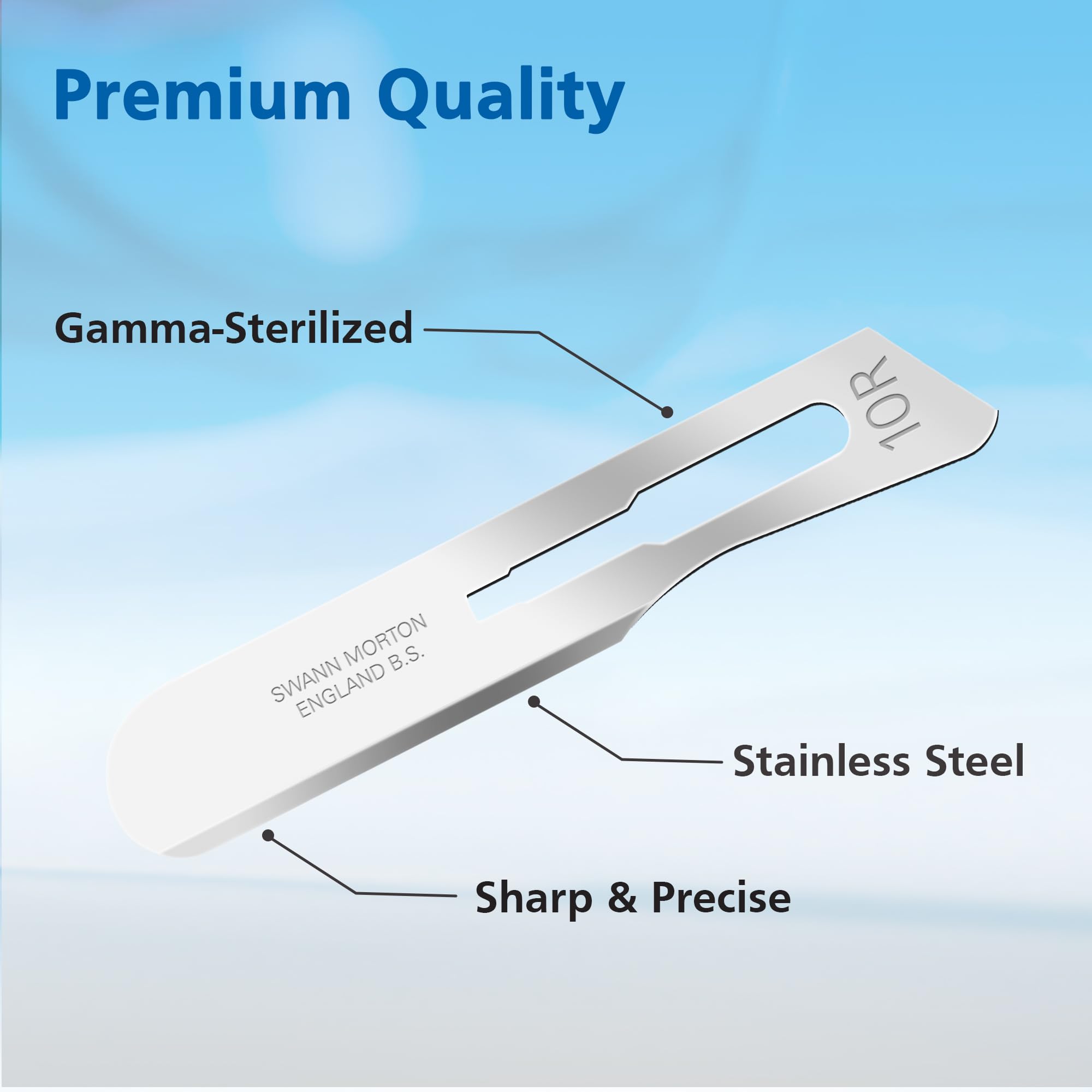 Swann-Morton blade in a spa setting demonstrating professional dermaplaning use