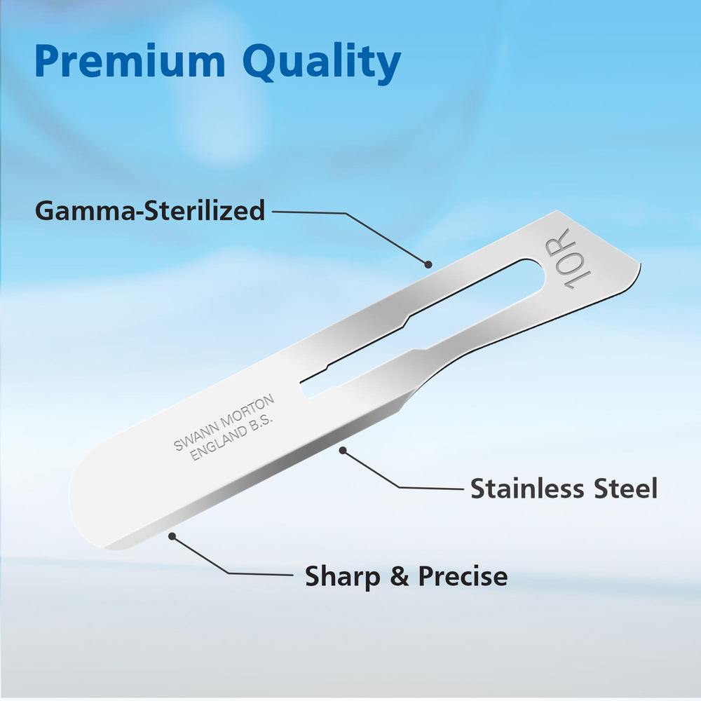 Swann-Morton blade in a spa setting demonstrating professional dermaplaning use