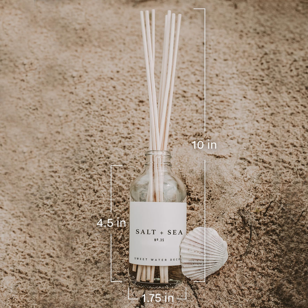 Sweet Water Decor diffuser on bathroom counter creating a calming scent