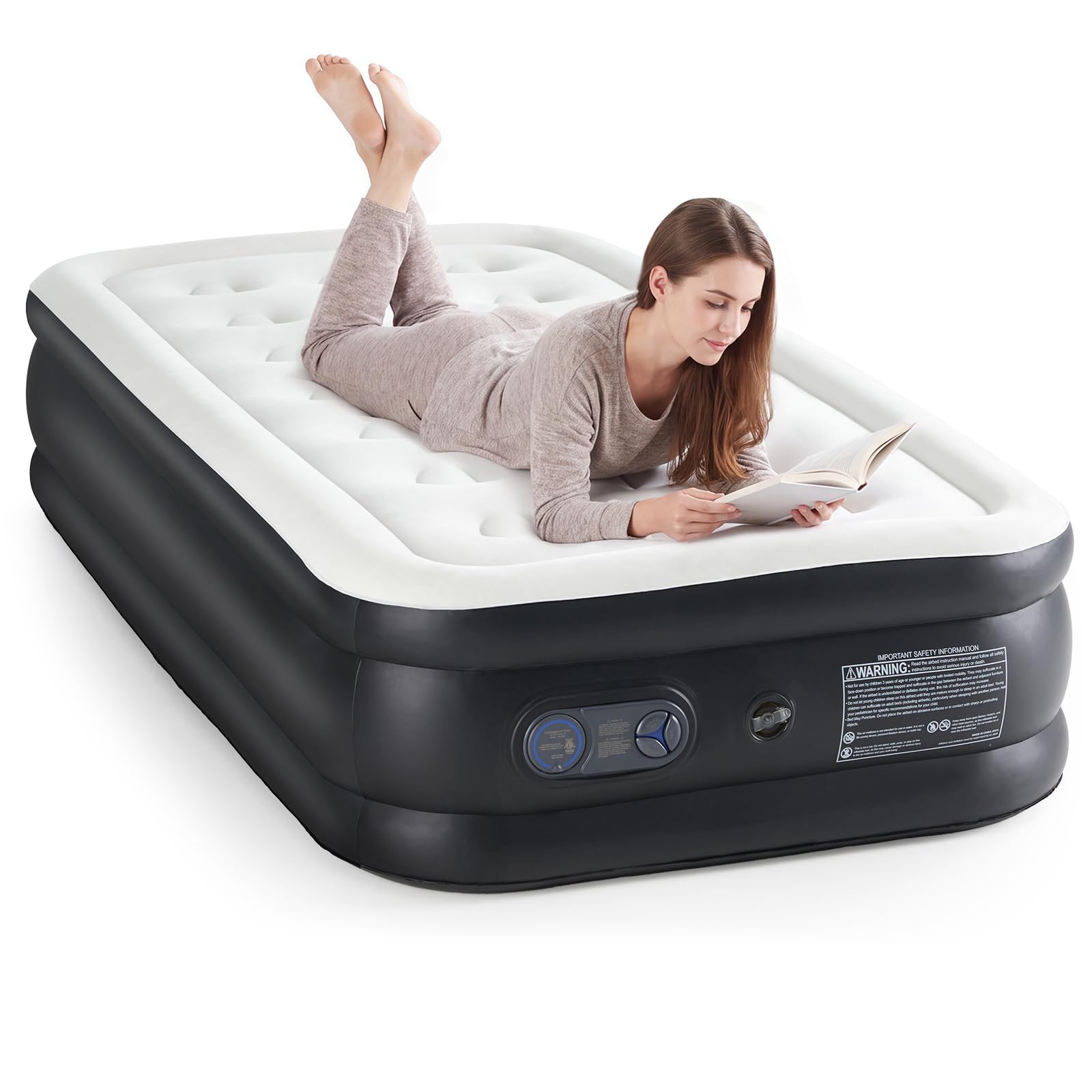 Sweetcrispy bedroom guest setup demonstrating raised, comfortable spare bed