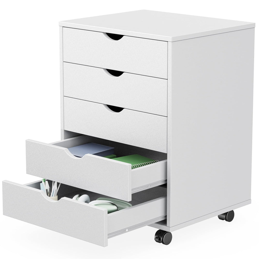 Sweetcrispy front view of five-drawer dresser showing clean design and storage benefit