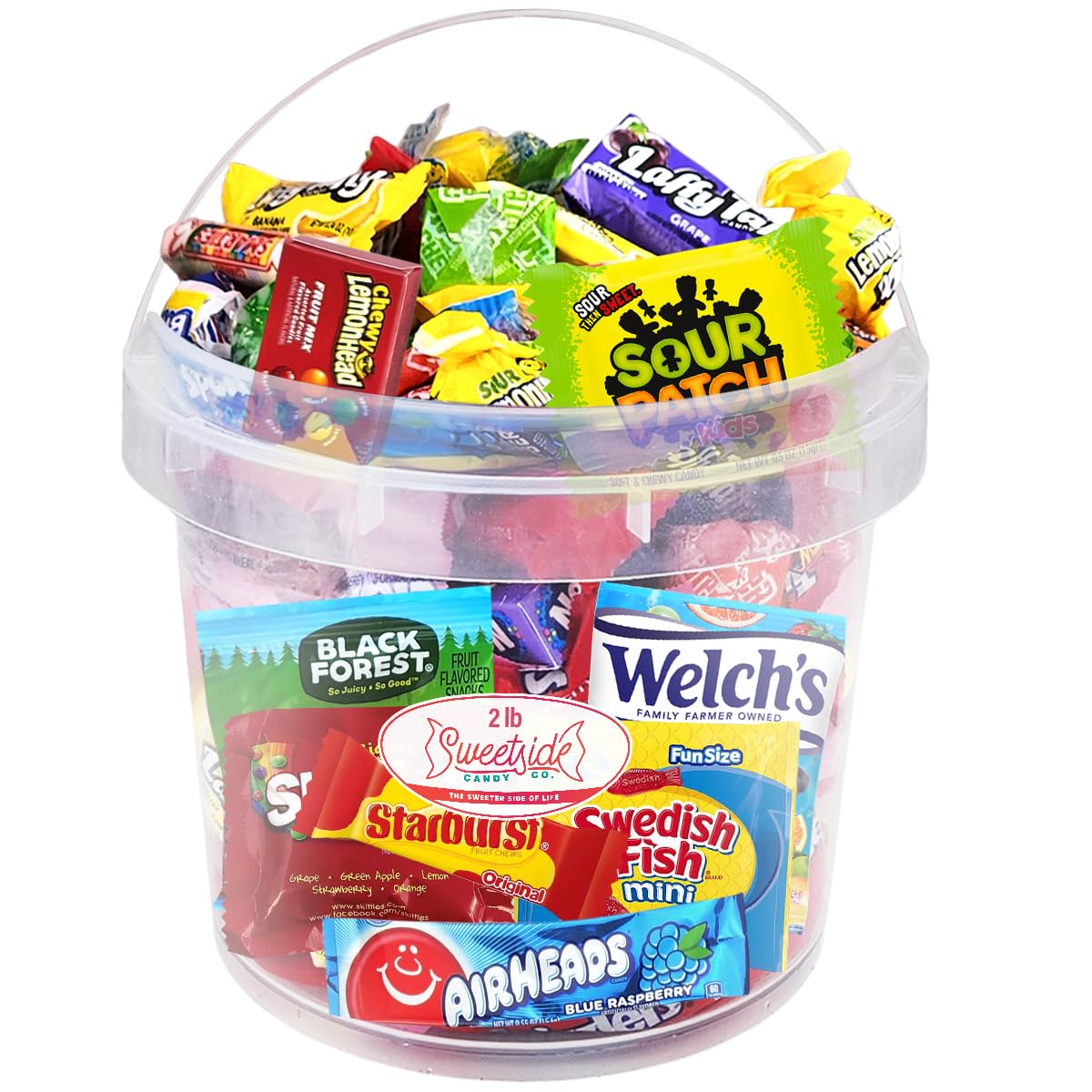 SWEETSIDE front packaging showing 2 lb bulk candy pack and clear branding