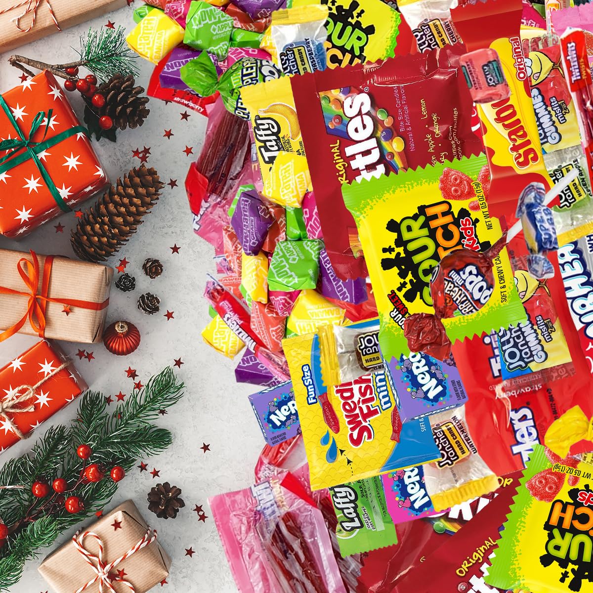 SWEETSIDE CANDY CO. hand placing candy into a party bag showing easy distribution