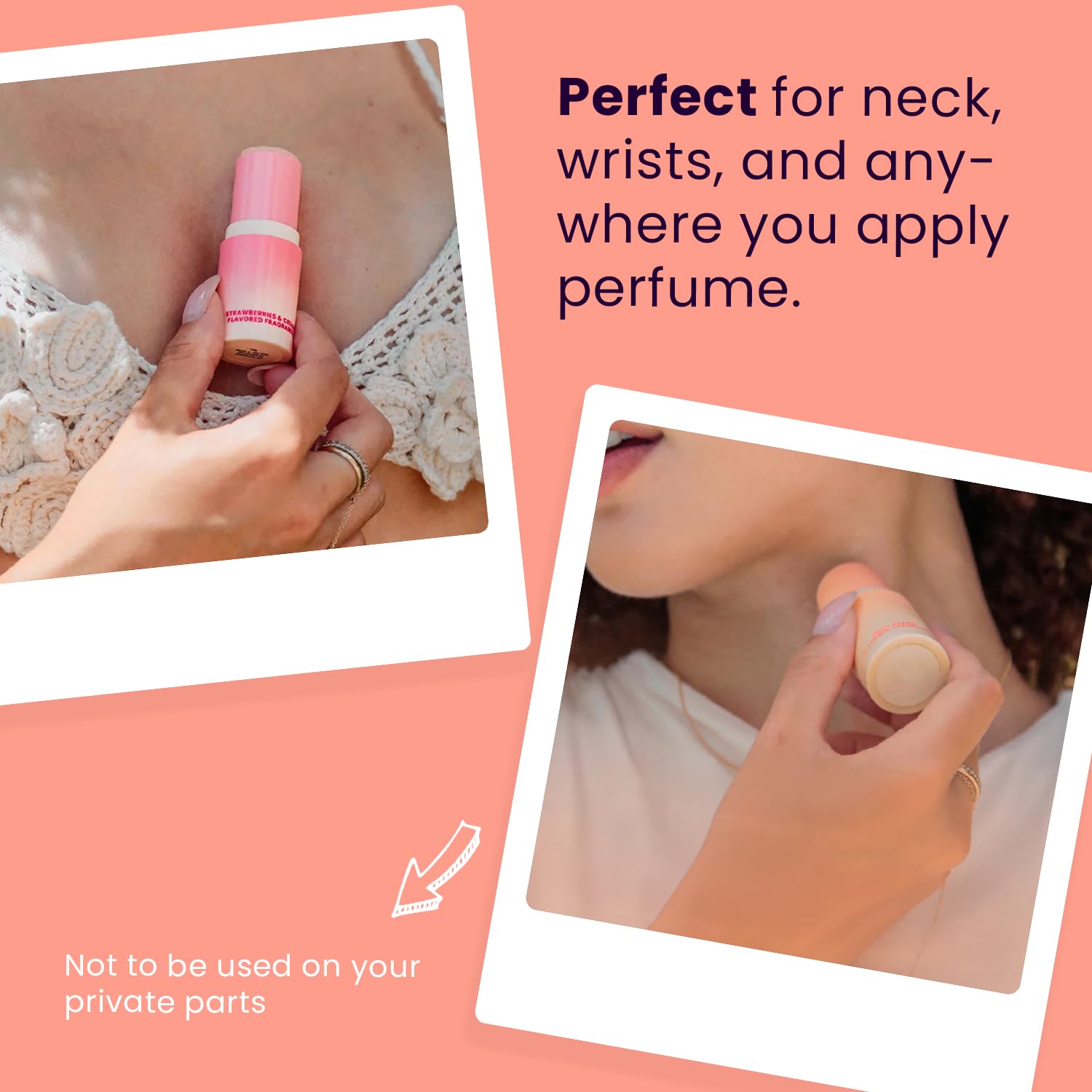 Sweetums SweetSpot being applied to lips delivering moisturizing, tasty fragrance benefit