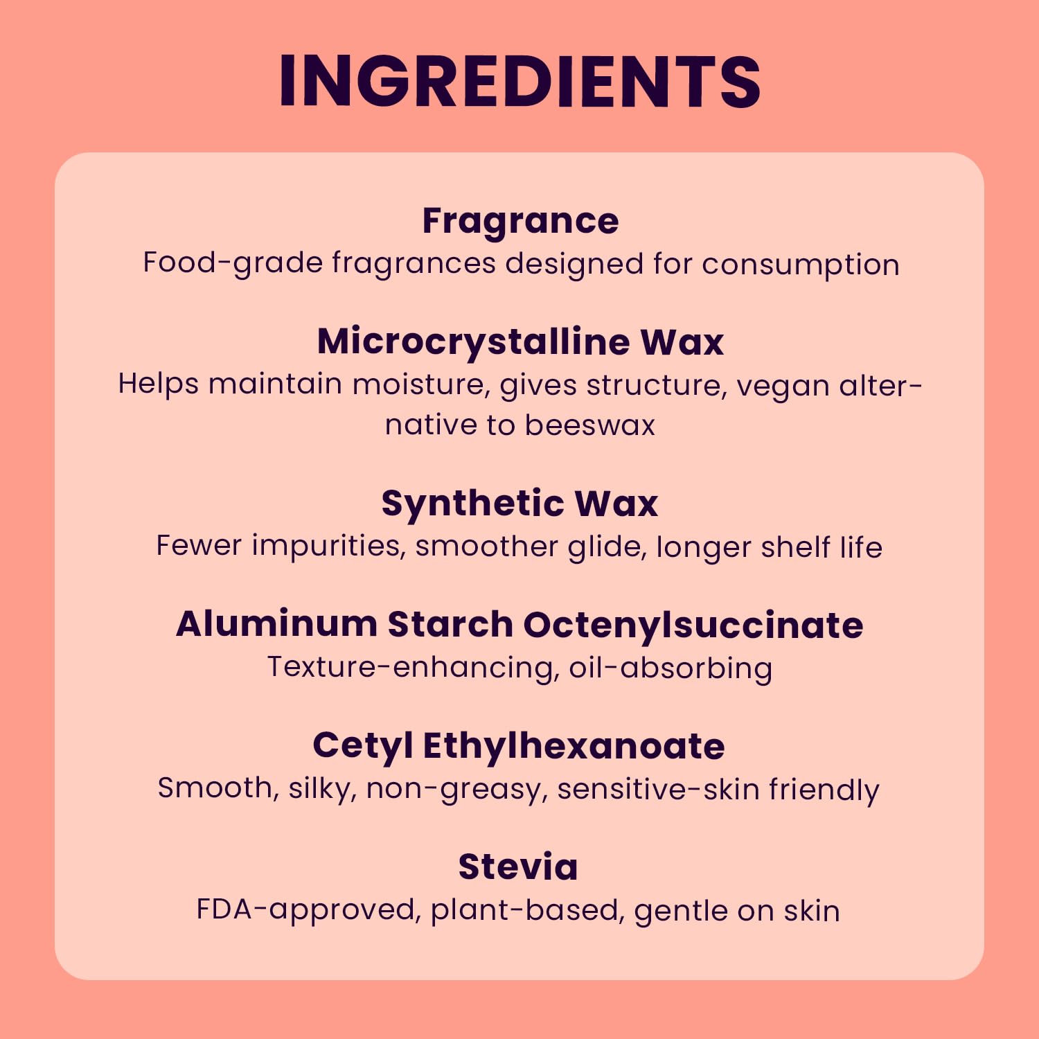 Sweetums SweetSpot packaging label highlighting clean-ingredient transparency benefit