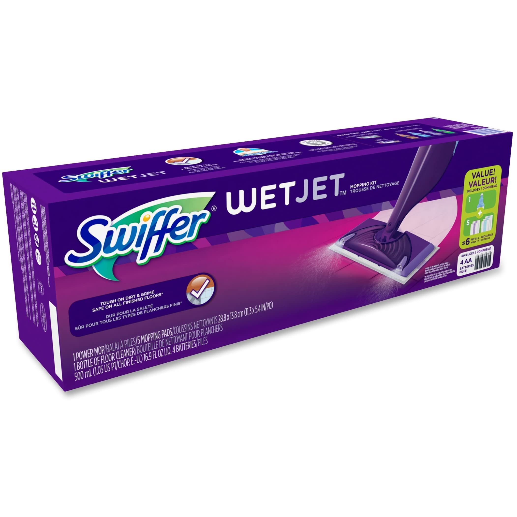 Swiffer WetJet disposable pad texture close-up absorbing dirt and preventing streaks