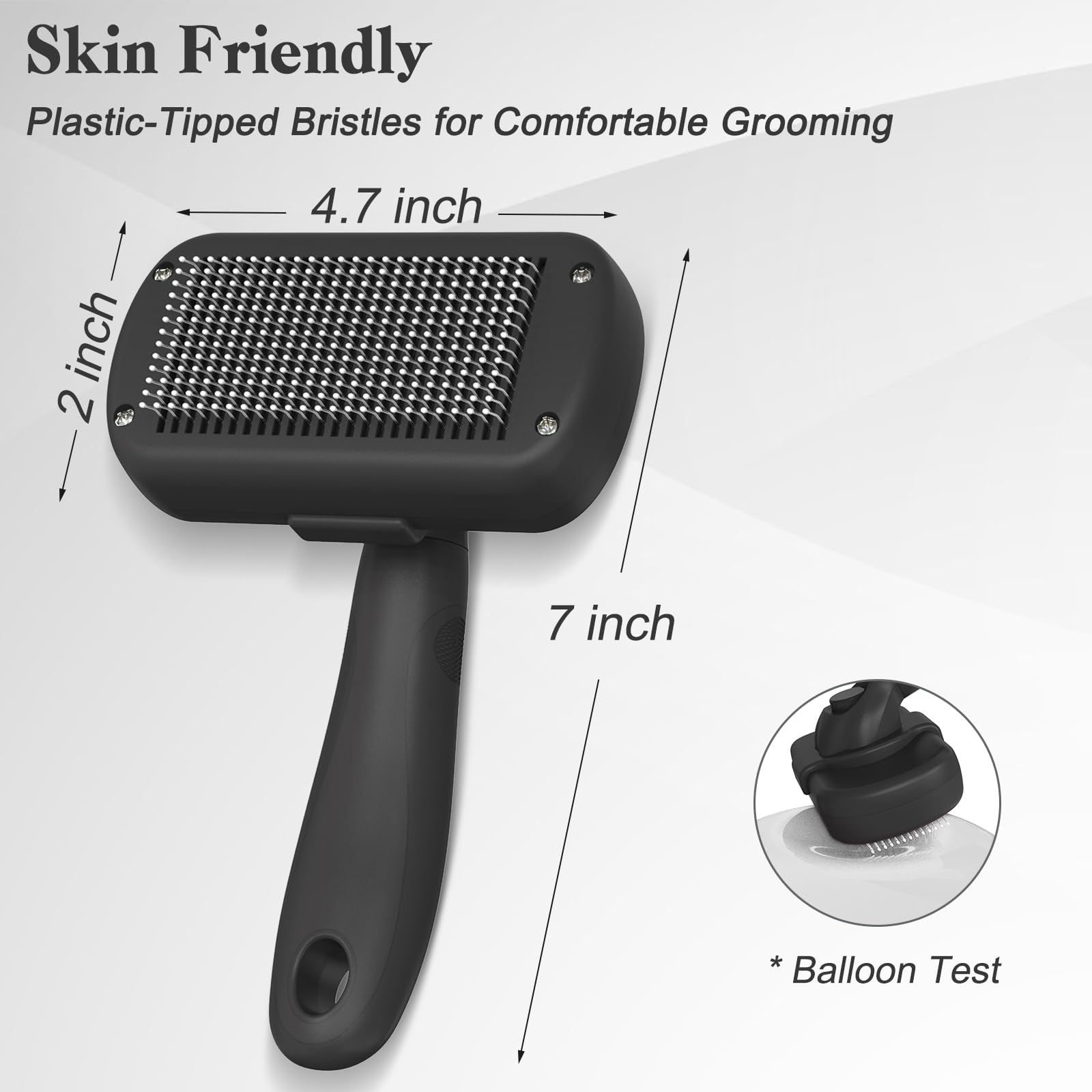 Swihauk push-button release ejecting collected fur for faster cleaning between strokes