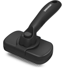 Swihauk front view of slicker brush showing overall design and quick cleanup benefit