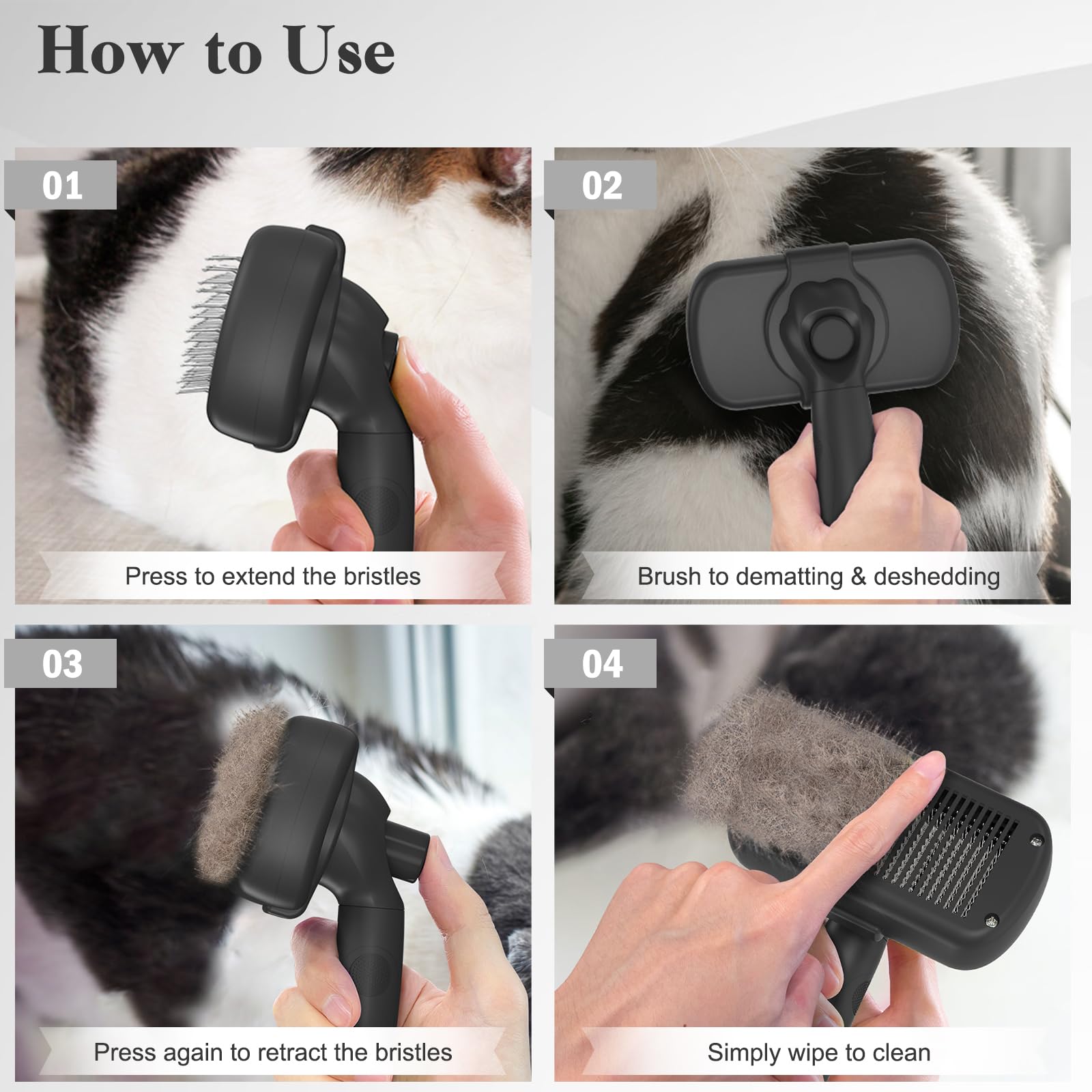 Swihauk brush held in hand to show compact size and easy handling advantage